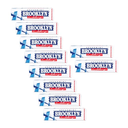 Brooklyn® | Brooklyn Gustolungo Grüne Minze | Kaugummi in Streifen mit Minzgeschmack – 10 Stick (250 g – 90 Kaugummis) von Perfetti Van Melle