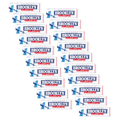 Brooklyn® | Brooklyn Gustolungo Grüne Minze | Kaugummi in Streifen mit Minzgeschmack – 20 Stick (500 g – 180 Kaugummis) von Perfetti Van Melle