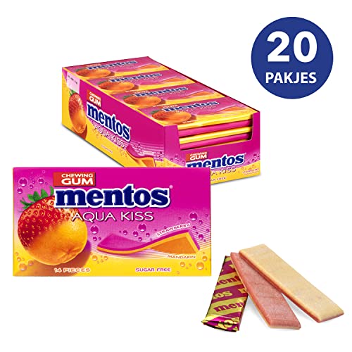 Mentos Kaugummi | Aqua Kiss Erdbeere-Mandarine | Mentos Gum | Mentos Großpackung | 20 Pack | 520 Gram Total von Perfetti Van Melle