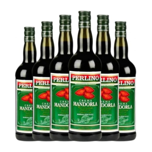 Cremelikör Perlino. Mandorla Marsala 1 L (Karton mit 6 Flaschen von 1 L) von Perlino