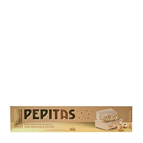 Pernigotti, Torrone Pepitas Weiß, Schokoladenbraun weiß mit ganzen Haselnüssen, glutenfrei, 250 g von Pernigotti