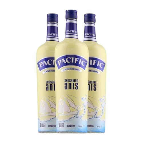 Anislikör PernodRicard Pacific Sensation 0,0 8 Jahre 1 L Sin Alcohol (Karton mit 3 Flaschen von 1 L) von PernodRicard