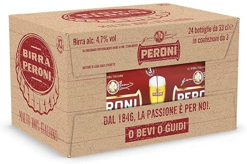 x24 Birra Peroni Italienisches Lagerbier 33 cl Glasflasche von Peroni