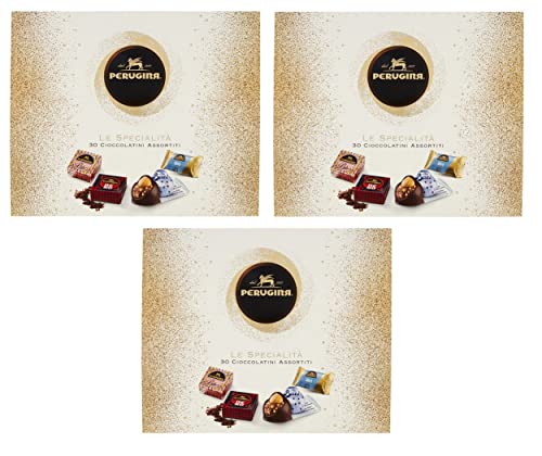 3x Perugina Le Specialità 30 Verschiedene Pralinen mit Milchschokolade und Dunkle Schokolade 295g Geschenkbox von Perugina