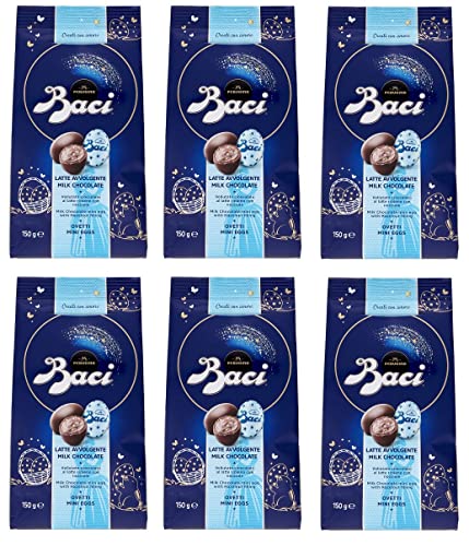 6x Perugina Baci Ovetti Latte Avvolgente Mini Eggs Schokoladeneier Milchschokolade mit Cremiger Haselnussfüllung Beutel von 150g von Perugina