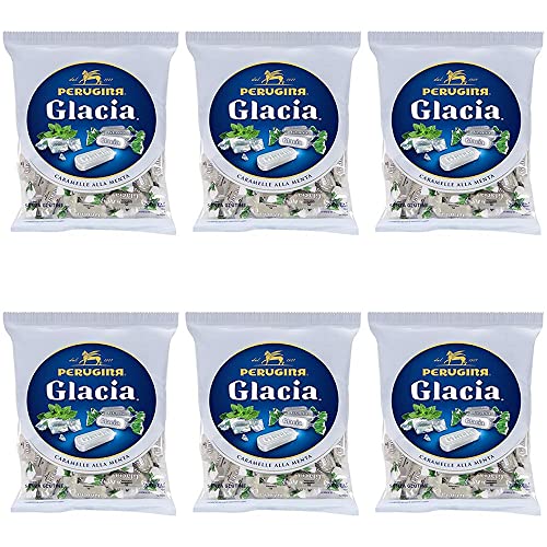 6x Perugina Glacia Caramelle alla menta senza glutine Bonbons Süßigkeit Mint gluten-free candies 200g von Perugina