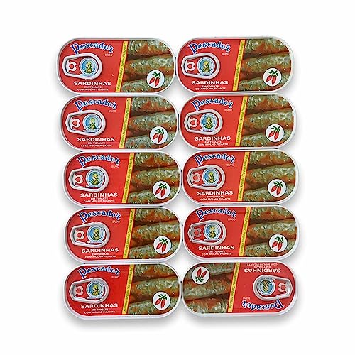 Scharf gewürzte Sardinen in Tomatensauce - 10 x 56 g - Pescador - Portugal von Pescador