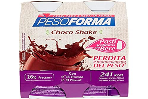 Pesoforma Choco Shake Pasto Sostitutivo Pronto da Bere, 4 x 236ml von Pesoforma