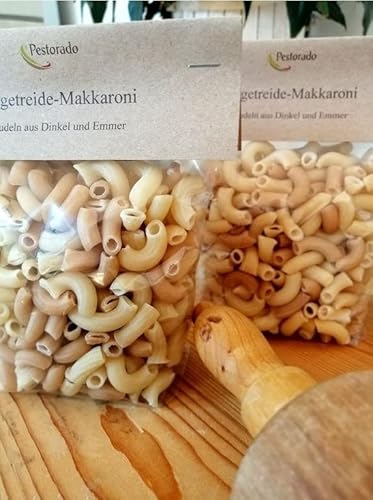 Weinböhlaer Urgetreide Makkaroni Nudeln aus Dinkel und Emmer vegan 500 Gramm von Pestorado