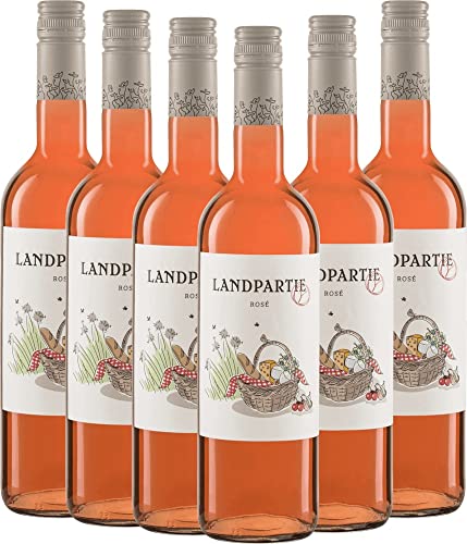 Landpartie Rosé Peter Riegel Weinimport Roséwein 6 x 0,75l VINELLO - 6 x Weinpaket inkl. kostenlosem VINELLO.weinausgießer von Peter Riegel Weinimport