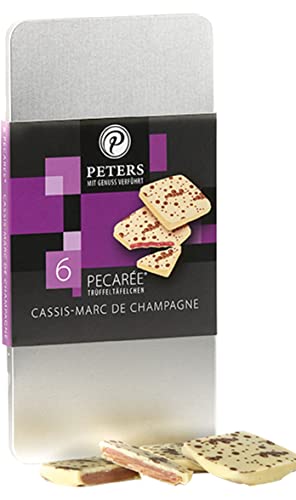 Peters Mit Genuss verführt | 6er Pecarée ® Cassis-Marc de Champagne | Trüffel-Täfelchen | Mit Alkohol | Geschenk | Köstliche Schokolade | Geschenkidee | Made in Germany | 63g von Peters Mit Genuss verführt