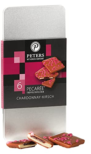 Peters Mit Genuss verführt | 6er Pecarée ® Chardonnay-Kirsch | Trüffel-Täfelchen | Mit Alkohol | Geschenk | Köstliche Schokolade | Geschenkidee | Made in Germany | 63g von Peters Mit Genuss verführt