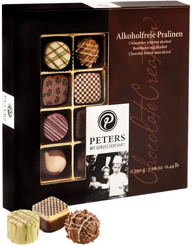 Peters Mit Genuss verführt | Alkoholfreie Pralinen | Ohne Alkohol | Hochwertige Pralinés | Geschenk | Schokolade | Mandel | Nougat | Geschenkidee | Made in Germany | 200g von Peters Mit Genuss verführt