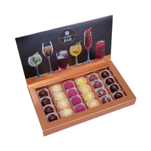 Peters Mit Genuss verführt | BAR - Cocktail-Pralinen-Mischung | Trüffel mit Alkohol | Aperitif | Pralinenschachtel | Pralinés | Made in Germany | Geschenkidee | Schokolade | 300g von Peters Mit Genuss verführt