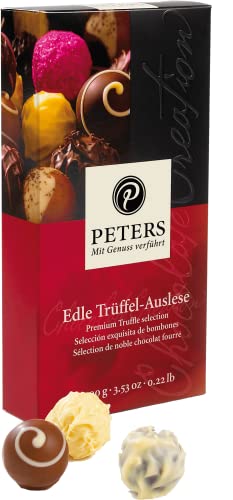 Peters Mit Genuss verführt | Edle Trüffel-Auslese | Hochwertige Pralinen mit Alkohol | Pralinés | Schokolade | Vanille | Geschenk | Geschenkidee | Made in Germany | 100g von Peters Mit Genuss verführt