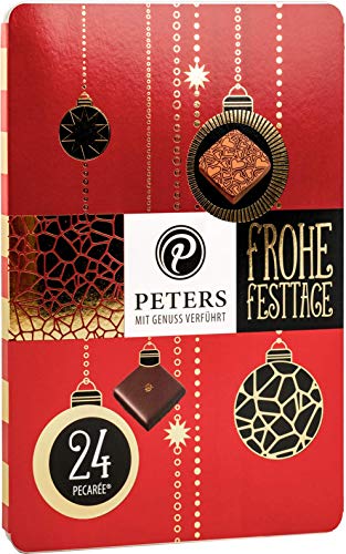 Peters Mit Genuss verführt | Frohe Festtage | 24er Pecarée ®-Mischung | Trüffel-Täfelchen | Mit Alkohol | Geschenk | Köstliche Schokolade | Geschenkidee | Made in Germany | 255g von Peters Mit Genuss verführt