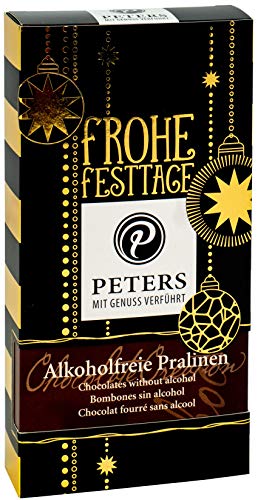 Peters Mit Genuss verführt | Frohe Festtage | Alkoholfreie Pralinen-Mischung | Ohne Alkohol | Pralinés | Schokolade | Nougat | Pralinenschachtel | Geschenk | Made in Germany | 100g von Peters Mit Genuss verführt