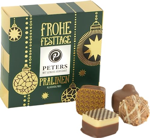 Peters Mit Genuss verführt | Frohe Festtage | Hochwertige Pralinen ohne Alkohol | Alkoholfrei | Pralinés | Schokolade | Geschenk | Weihnachten | Made in Germany | 50g von Peters Mit Genuss verführt