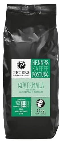 Peters Mit Genuss verführt | Henny's Röstung Guatemala | Sprechender Kaffee AR | Augmented Reality App | Ganze Bohnen | Kaffeebohnen | Ideal für Vollautomaten | Arabica | Mit Koffein | 250g von Peters Mit Genuss verführt