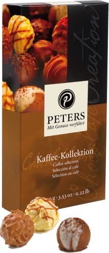 Peters Mit Genuss verführt | Kaffee-Kollektion | Mit Alkohol | Edle Trüffel | Kaffee | Zartschmelzende Schokolade | Espresso | Cappuccino | Geschenk | Made in Germany | 100g von Peters Mit Genuss verführt