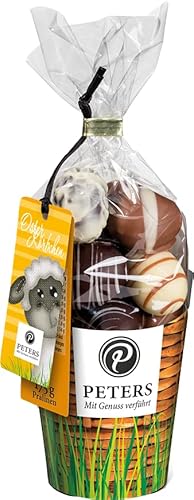 Peters Mit Genuss verführt | Osterkörbchen | Trüffel-Mischung mit Alkohol | Ostern | Ostergeschenk | Frauen | Ostermischung | Pralinen | Nougat | Made in Germany | 175g von Peters Mit Genuss verführt