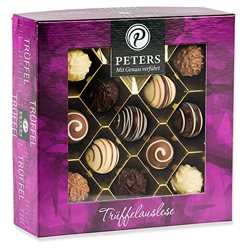 Peters Mit Genuss verführt | Trüffel-Auslese | köstliche Trüffel und Pralinen mit Alkohol | Pralinés | Geschenkidee | Pralinen | Geschenk | Edel | Made in Germany | 300g von Peters Mit Genuss verführt