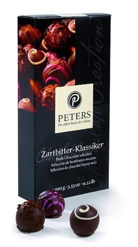 Peters Mit Genuss verführt | Zartbitter-Klassiker | Mit Alkohol | Zartbitterschokolade | Männer | Handgemacht | Geschenk | Rum | Schokolade | Geschenkidee | Made in Germany | 100g von Peters Mit Genuss verführt