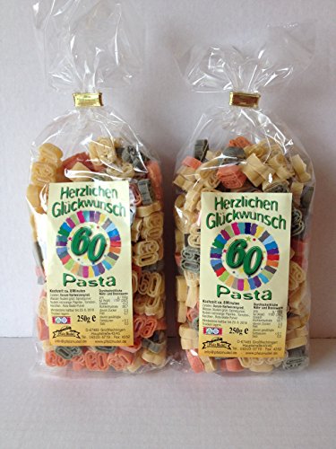 Motivnudeln Nudeln Pasta 2er Pack 250g Durum Hartweizengrieß (60 2er Pack) von Pfalznudel