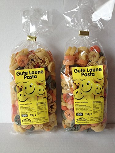 Motivnudeln Nudeln Pasta 2er Pack 250g Durum Hartweizengrieß (Happy Smile 2er Pack) von Pfalznudel