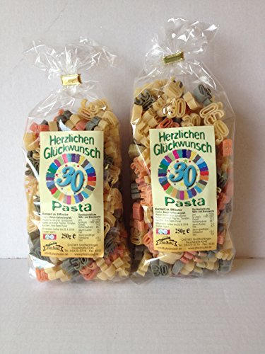 Motivnudeln Nudeln Pasta 2er Pack 250g Durum Hartweizengrieß (30 2er Pack) von Pfalznudel