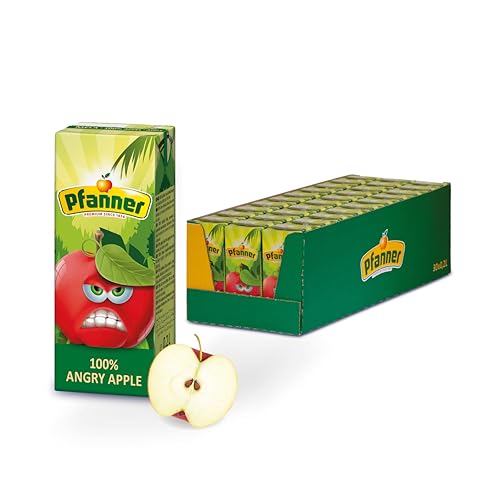 Pfanner Angry Apple (30 x 200 ml) – 100% Apfelsaft für Kinder im Trinkpäckchen – ohne Zuckerzusatz - Vorratspack von Pfanner