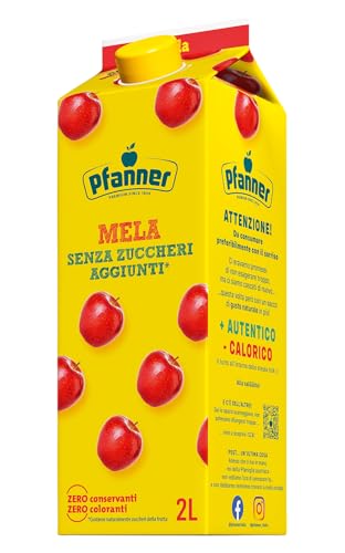 Pfanner Apfel ohne Zuckerzusatz 60% (6 x 2 l) – Apfelgetränk ohne Zuckerzusatz – 60% Fruchtgehalt – Erfrischungsgetränk im Vorratspack von Pfanner