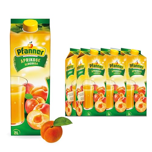 Pfanner Aprikose Nektar im Vorratspack – Fruchtnektar mit samt-cremigem Geschmack und Vitamin C – Mind. 25% Fruchtgehalt (6 x 2 l) von Pfanner