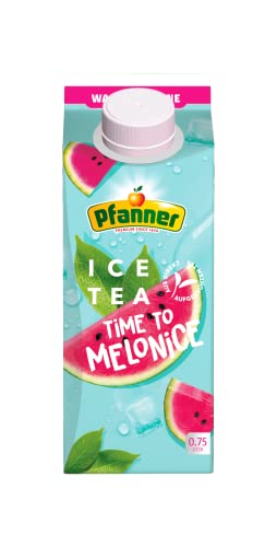 Pfanner Eistee Wassermelone - 1 x 750 ml Vorratspack - direkt aufgebrühter Tee mit Wassermelone – Ice Tea Karton von Pfanner