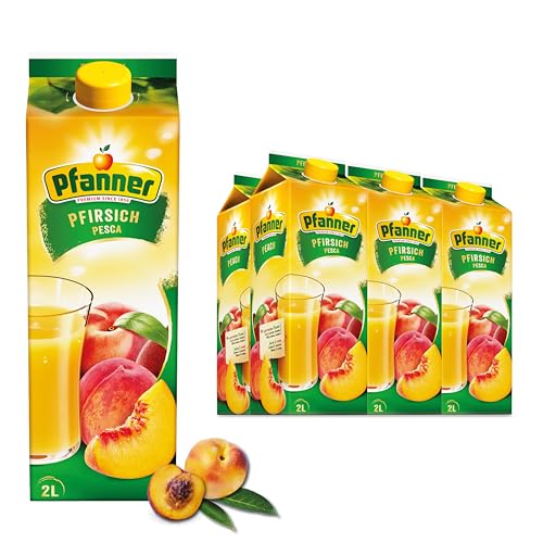 Pfanner Pfirsich Nektar (6 x 2 l) – Fruchtsaft mit mind. 25 % Fruchtgehalt – Saft aus Pfirsichen im Vorratspack von Pfanner