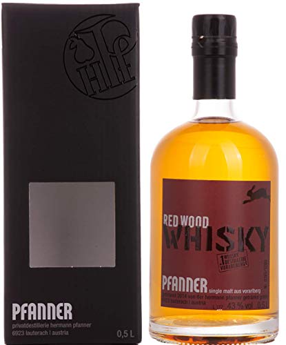 Pfanner Red Wood Single Malt Whisky 43% Volume 0,5l in Geschenkbox Whisky von Pfanner