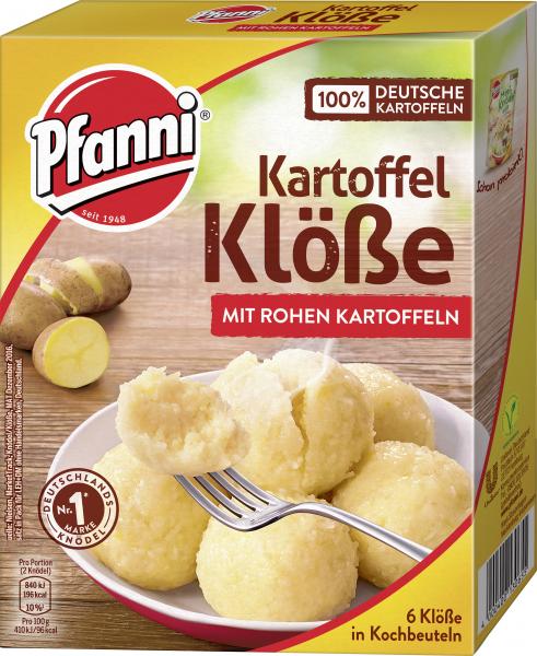 Pfanni Kartoffel Klöße mit rohen Kartoffeln im Kochbeutel von Pfanni