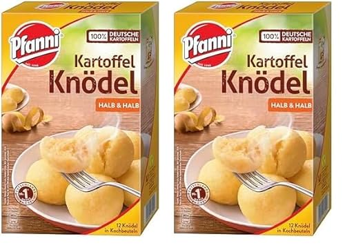 Pfanni Kartoffel Knödel Halb & Halb der Klassiker für ein leckeres Kartoffelgericht mit 100% deutschen Kartoffeln 7x 400 g (Packung mit 2) von Pfanni