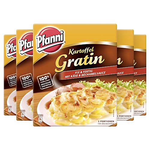 Pfanni Kartoffelfertiggericht Kartoffel Gratin "Fix & Fertig" für die schnelle Zubereitung 100% deutsche Kartoffeln, 5er Pack (5 x 400 g) von Pfanni