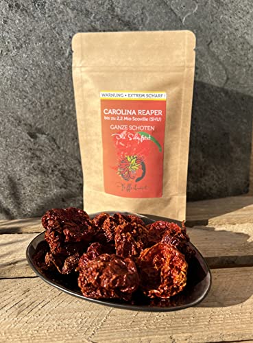 Carolina Reaper ganze Schoten getrocknet 15 g - sehr aromatisch, aber bissig! von Pfefferbraut