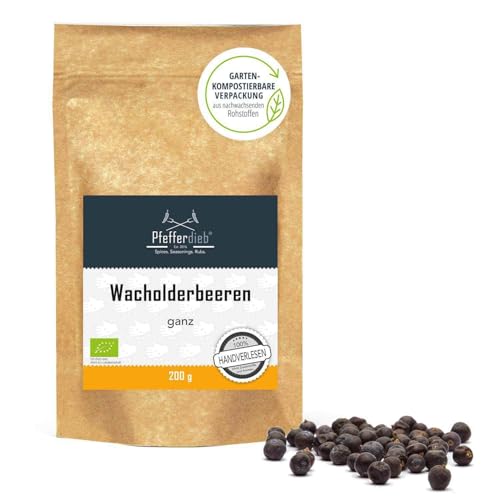 Wacholderbeeren ganz aus Wildsammlung, Wacholder, Premium BIO Qualität, 200g - by Pfefferdieb® von Pfefferdieb