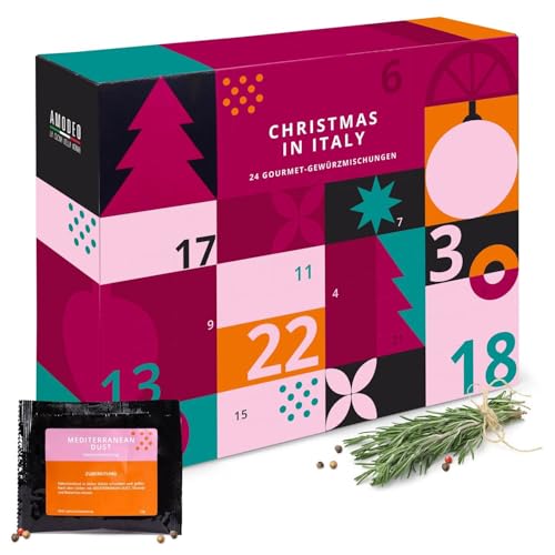 Food & Feinkost Adventskalender 2025 "Xmas in Italy", Gewürz-Adventskalender mit 24 verschiedenen Gewürzen, Salze, Kräuter - Weihnachtskalender mit Rezepten von Pfefferdieb