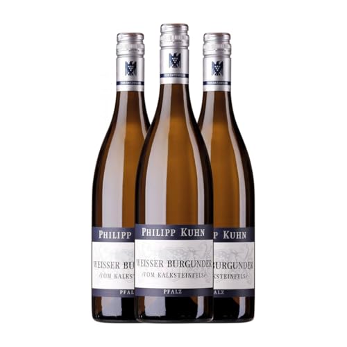 Philipp Kuhn Laumersheimer Kalksteinfels Weißburgunder Trocken Pfälz 75 cl Weißwein (Karton mit 3 Flaschen von 75 cl) von Philipp Kuhn