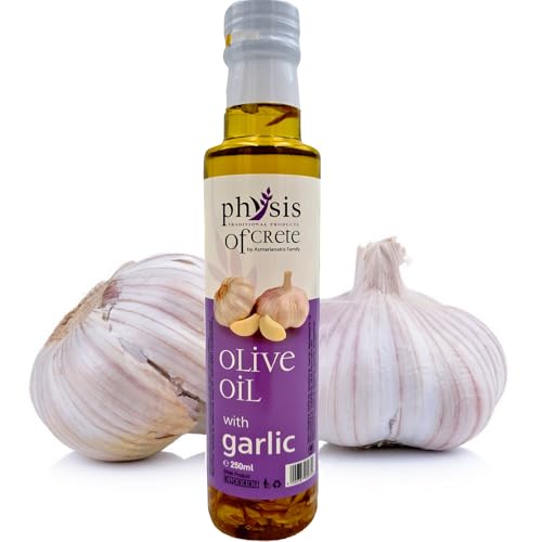 Physis of Crete Extra natives Olivenöl, 250 ml, griechisches Olivenöl, perfekt für Salate (Knoblauch) von Physis of Crete