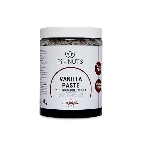 Pi-nuts Vanille Paste -aus Bourbon-Vanillebohnen und Vanilla Extract - Intensives Vanille Aroma - Glutenfrei, keine Konservierungsstoffe - Zum Backen und Desserts - 1 kg von Pi-NUTS