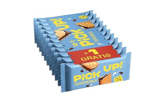PiCK UP! Choco&Milk (11 x 28 g) Crisp Milk Chocolate Bar and Delicate Milk Cream Between Two Biscuits, The Snack on the Go Multipack of 10 + 1 Free von PiCK UP!