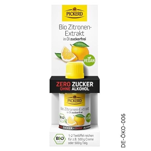 Pickerd Bio Zitronen-Extrakt mit natürlichen Aromastoffe der Zitrone in einer hochkonzentrierten Form alkohol- & zuckerfrei 50 ml von Pickerd