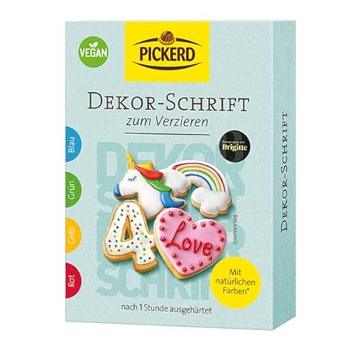 Pickerd Dekor-Schrift Bunt aus natürlichen Lebensmitteln vegan 4 x 20 g von Pickerd