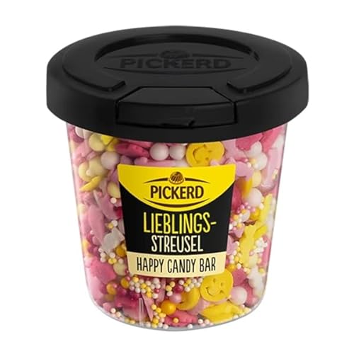 Pickerd Lieblingsstreusel Happy Candy Bar Mix mit süßen Eishörnchen, Bonbons oder gelben Smileys 110g von Pickerd