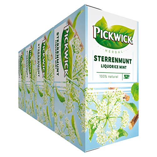 Pickwick Herbal Liquorice Mint Kruidenthee met Sterrenmunt (80 Theezakjes, 100% Natuurlijk), Cafeïnevrij, 4 x 20 Zakjes von Pickwick
